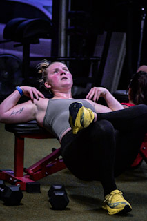 Women training tile